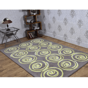 Rugsotic Carpets Hand Tufted Wool Area Rug Contemporary (Color: Brown Light Gold, size: 5'x7'6'')