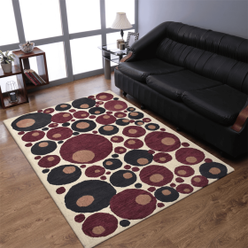 Rugsotic Carpets Hand Tufted Wool Area Rug Contemporary (Color: Beige Red, size: 5'x8')
