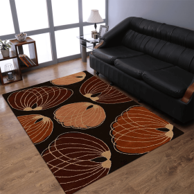 Rugsotic Carpets Hand Tufted Wool Area Rug Contemporary (Color: BROWN, size: 5'x8')