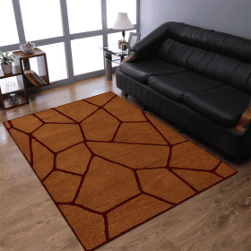 Rugsotic Carpets Hand Tufted Wool Area Rug Contemporary (Color: Gold Red, size: 5'x8')