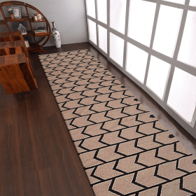Rugsotic Carpets Hand Woven Flat Weave Kilim Wool Runner Area Rug Contemporary (Color: Cream Charcoal2, size: 2'6''x12')