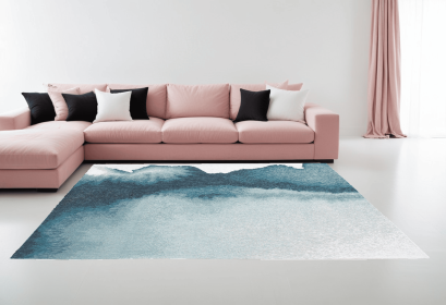 9' X 13' Blue and Gray Abstract Non Skid Area Rug (Option: S000221B001076P063371V001)