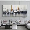 Handmade Hand Painted Wall Art On Canvas Abstract Horizontal Abstract Ocean Sailboat Landscape Modern Home decorative painting