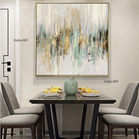 Oil painting style porch decoration painting living room light luxury hanging painting restaurant modern Scandinavian style sofa background mural (size: 120x120cm)