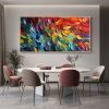 Handmade Oil Painting Original Colorful Feathers Oil Painting On Canvas Large Wall Art Abstract Custom Painting Living room Home Wall Decorative Paint
