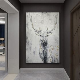Hand Painted Oil Painting Hand Painted Rich Deer Oil Painting On Canvas Decorative Painting Handmade Art Luxurious Decorative Painting (style: 01, size: 150x220cm)