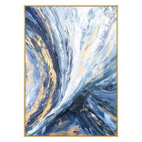 Light Blue Luxury Wall Art Abstract Canvas Oil Painting Style Picture On Canvas Modern Style Poster For Living Room Bedroom No Frame (size: 100X150cm)