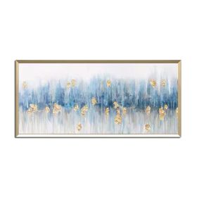 Blue artistic Frameless Abstract Oil Painting On Canvas For Living Room Home Pictures Paint By Modern Oil Wall Art Paintings (size: 70x140cm)