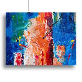 Multicolored Abstract Painting Canvas Print or Poster (Type: Poster Print, size: Large (24" x 16"))