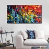 Handmade Oil Painting Original Colorful Feathers Oil Painting On Canvas Large Wall Art Abstract Custom Painting Living room Home Wall Decorative Paint
