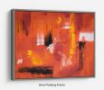Blue Green and Yellow Abstract Painting Floating Frame Canvas
