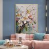 Hand Painted Oil Painting Abstract Original Flower Oil Painting On Canvas Large Wall Art Original White Floral Custom Painting Living Room Wall Decor