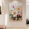 Hand Painted Oil Painting Abstract Blooming Flower Oil Painting Large Wall Art Original KnifeTextured Wall Art Boho Art Modern Living Room Decor