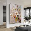 Hand Painted Oil Painting Abstract Blooming Flower Oil Painting Large Wall Art Original KnifeTextured Wall Art Boho Art Modern Living Room Decor