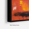 Blue Green and Yellow Abstract Painting Floating Frame Canvas