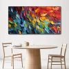 Handmade Oil Painting Original Colorful Feathers Oil Painting On Canvas Large Wall Art Abstract Custom Painting Living room Home Wall Decorative Paint