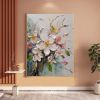 Hand Painted Oil Painting Abstract Original Flower Oil Painting On Canvas Large Wall Art Original White Floral Custom Painting Living Room Wall Decor
